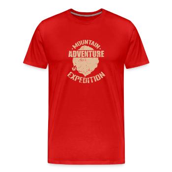 Adventure Expedition Bouldering - Men's Premium Organic T-Shirt - red - Front - Damien (186cm)