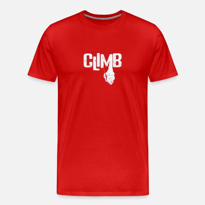 Climb Bouldern - Männer Premium Bio T-Shirt - Rot