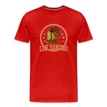 Line Dance Tanzsport Tanzen Western Stiefel - Männer Premium Bio T-Shirt - Rot - Vorne - Damien (186cm)