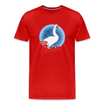 Swan Swan Lover Swans Gift - Men's Premium Organic T-Shirt - red - Front - Damien (186cm)