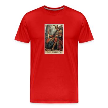 Tarot card The Emperor The Ruler - Men's Premium Organic T-Shirt - red - Front - Damien (186cm)