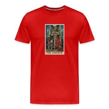 Tarot card The Emperor The Ruler - Men's Premium Organic T-Shirt - red - Front - Damien (186cm)