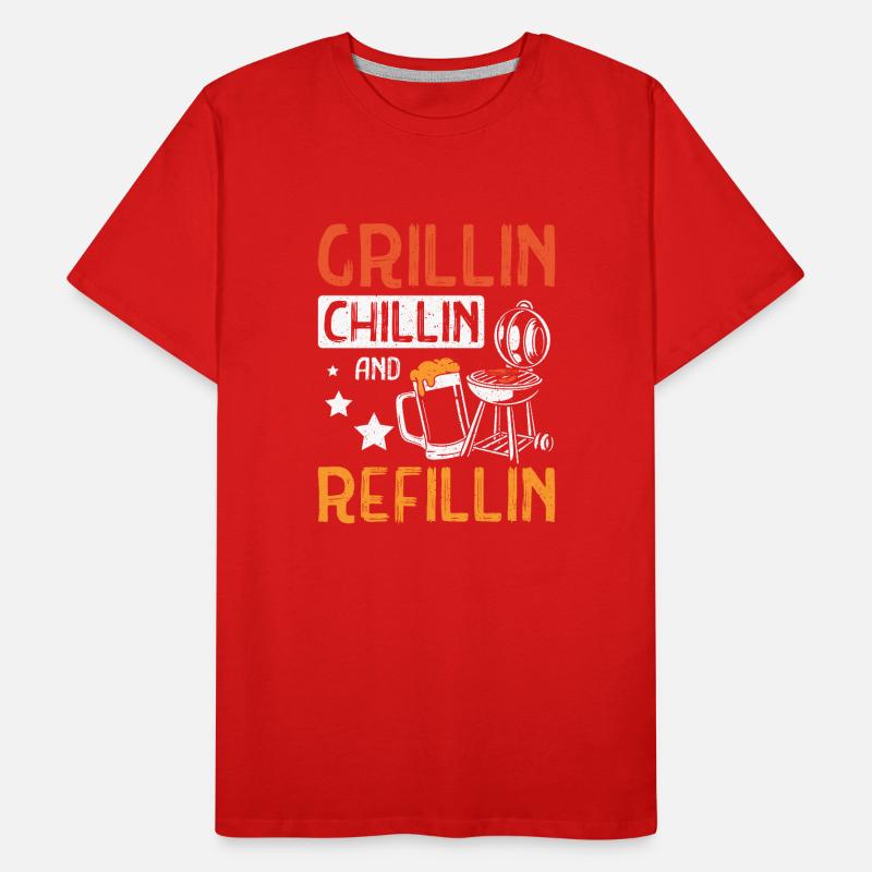 Grillin chillin and refillin Tailgate Men's Premium Organic T-Shirt