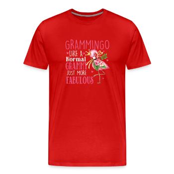 Flamingo Grammingo wie ein normaler Grammy Geschenke - Männer Premium Bio T-Shirt - Rot - Vorne - Damien (186cm)