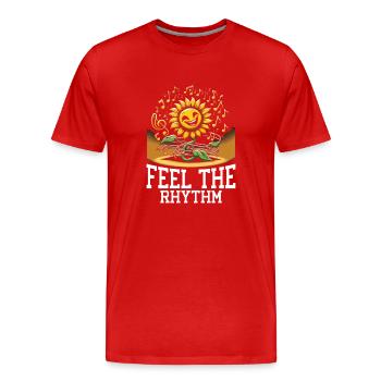 Lyrics Music Lovers Songwriters Music Festival - Men's Premium Organic T-Shirt - red - Front - Damien (186cm)