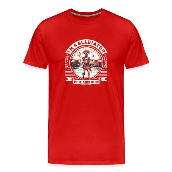 Jules César Histoire romaine Empire romain - T-shirt bio Premium Homme - rouge - Devant - Damien (186cm)