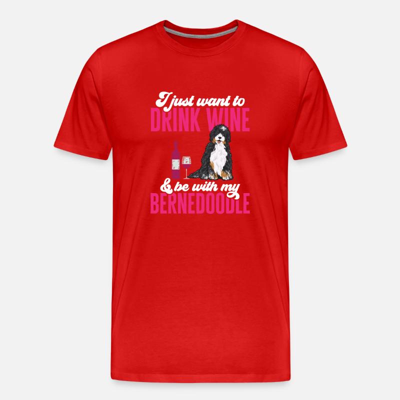 Bernedoodle Hund - Männer Premium Bio T-Shirt - Rot