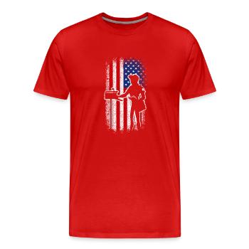 Usa American flag Mail lady - Männer Premium Bio T-Shirt - Rot - Vorne - Damien (186cm)