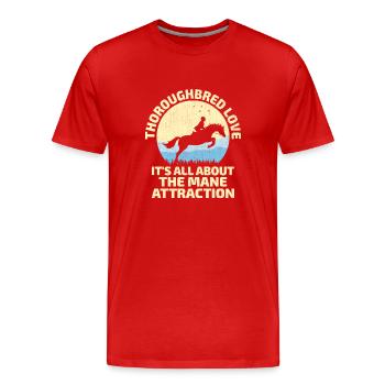 Courses de chevaux pur-sang Équitation Chevaux équestres - T-shirt bio Premium Homme - rouge - Devant - Damien (186cm)