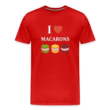 Ich liebe Makronen - Männer Premium Bio T-Shirt - Rot - Vorne - Damien (186cm)