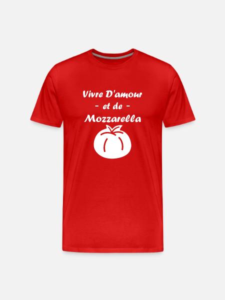 Humour mozzarella - T-shirt bio Premium Homme - rouge