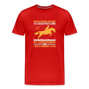 Courses de chevaux pur-sang Équitation Chevaux équestres - T-shirt bio Premium Homme - rouge - Devant - Damien (186cm)