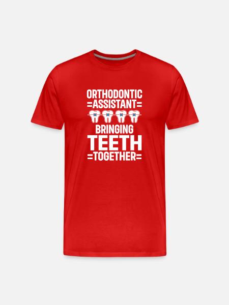 Orthodontiste Orthodontie Dentaire - T-shirt bio Premium Homme - rouge