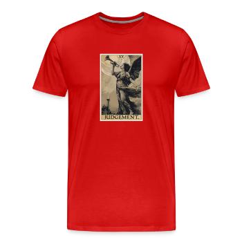 Tarotkarten Tarotkarte Judgement Gericht - Männer Premium Bio T-Shirt - Rot - Vorne - Damien (186cm)