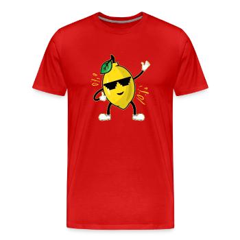 Zitrone - Männer Premium Bio T-Shirt - Rot - Vorne - Damien (186cm)
