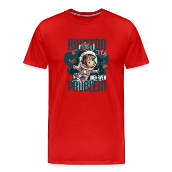 Âne - Houston Nous avons un problème - T-shirt bio Premium Homme - rouge - Devant - Damien (186cm)