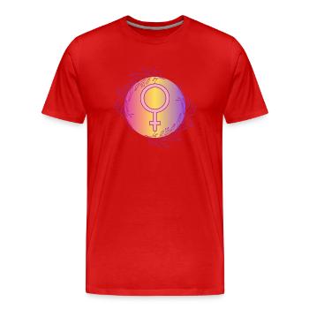 Feminine Energy - Men's Premium Organic T-Shirt - red - Front - Damien (186cm)