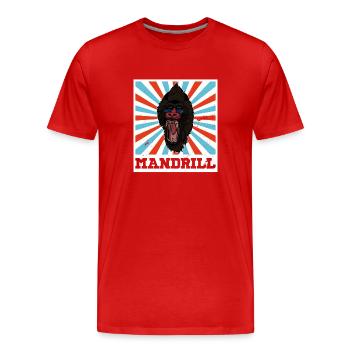 Mandrill Afrika Primat Safari Affe Säugetier - Männer Premium Bio T-Shirt - Rot - Vorne - Damien (186cm)
