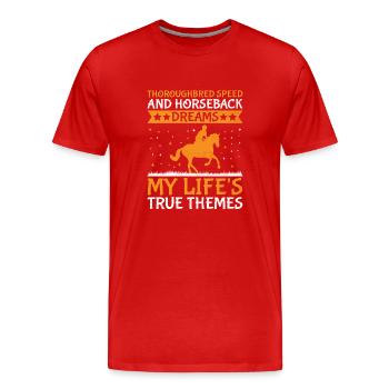 Courses de chevaux pur-sang Équitation Chevaux équestres - T-shirt bio Premium Homme - rouge - Devant - Damien (186cm)