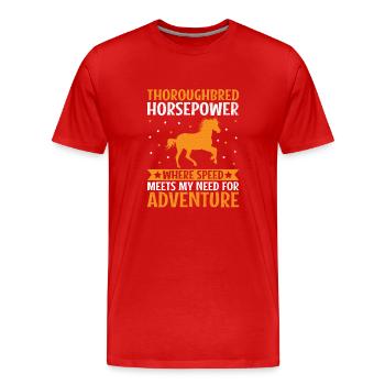 Courses de chevaux pur-sang Équitation Chevaux équestres - T-shirt bio Premium Homme - rouge - Devant - Damien (186cm)