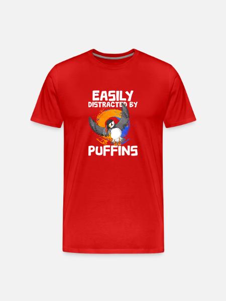 Puffin Bird Gift - Men's Premium Organic T-Shirt - red