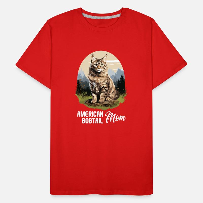 Cat Katzen American Bobtail Männer Premium Bio T-Shirt