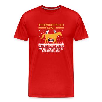 Courses de chevaux pur-sang Équitation Chevaux équestres - T-shirt bio Premium Homme - rouge - Devant - Damien (186cm)