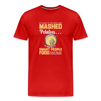 Purée de pommes de terre Purée de pommes de terre - T-shirt bio Premium Homme - rouge - Devant - Damien (186cm)
