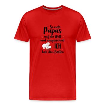 Tant de papas que j’ai le meilleur, le meilleur, le meilleur papa - T-shirt bio Premium Homme - rouge - Devant - Damien (186cm)