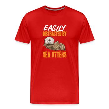 Seeotter - Männer Premium Bio T-Shirt - Rot - Vorne - Damien (186cm)