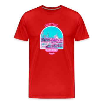 Pink industrial harbour in Finland - Men's Premium Organic T-Shirt - red - Front - Damien (186cm)