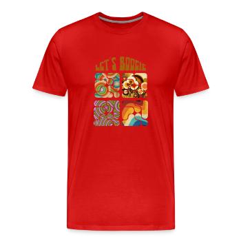 Let's Boogie Retro Muster - Männer Premium Bio T-Shirt - Rot - Vorne - Damien (186cm)