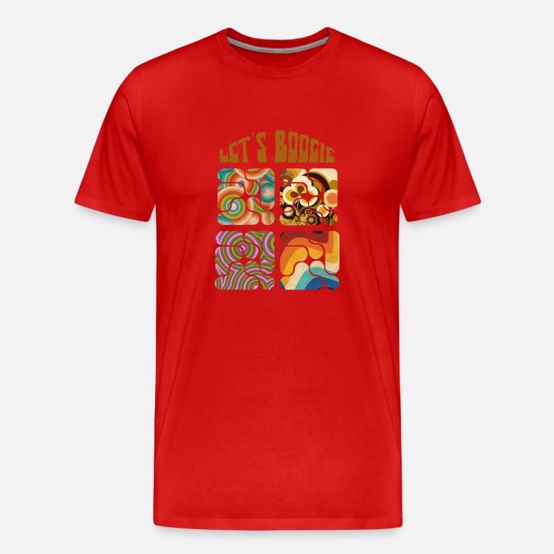 Let's Boogie Retro Muster - Männer Premium Bio T-Shirt - Rot