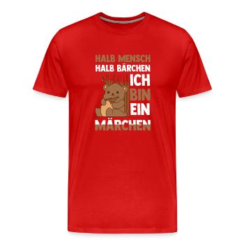 Mi-humain, mi-ours - T-shirt bio Premium Homme - rouge - Devant - Damien (186cm)