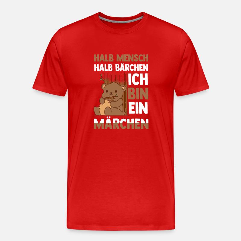 Half Human, Half Bear - Men's Premium Organic T-Shirt - red