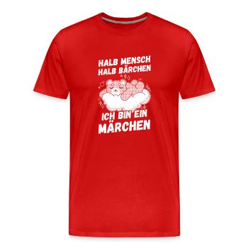 Mi-humain, mi-ours - T-shirt bio Premium Homme - rouge - Devant - Damien (186cm)