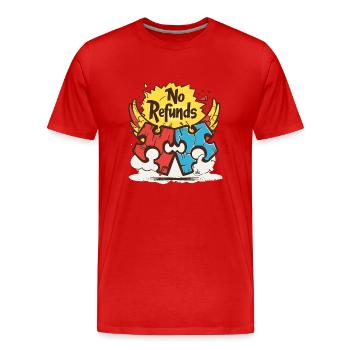 Keine Rückerstattung - Männer Premium Bio T-Shirt - Rot - Vorne - Damien (186cm)