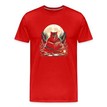 Werewolf Storyteller - Men's Premium Organic T-Shirt - red - Front - Damien (186cm)