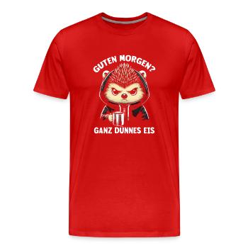 Good morning very thin ice cream - Men's Premium Organic T-Shirt - red - Front - Damien (186cm)