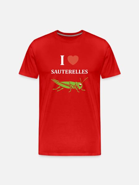 Insecte humour Sauterelle - T-shirt bio Premium Homme - rouge