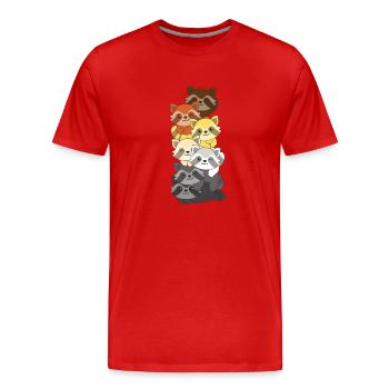 Ours Fraternité Drapeau Fierté LGBTQ Mignon Raton laveur - T-shirt bio Premium Homme - rouge - Devant - Damien (186cm)
