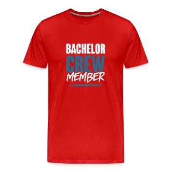 Bachelor Crew - Männer Premium Bio T-Shirt - Rot - Vorne - Damien (186cm)
