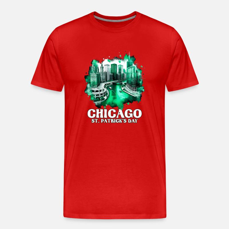 Chicago St. Patrick's Day - Männer Premium Bio T-Shirt - Rot