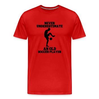 Fußballmannschaft Fußballdesign Fußballspieler - Männer Premium Bio T-Shirt - Rot - Vorne - Damien (186cm)