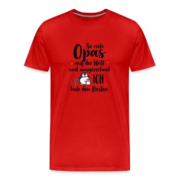 Meilleur grand-père, tant de grands-pères, j’ai le meilleur - T-shirt bio Premium Homme - rouge - Devant - Damien (186cm)