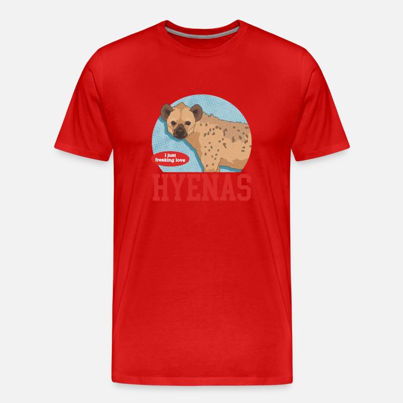 Hyäne Tüpfelhyäne Hyänen Geschenk - Männer Premium Bio T-Shirt - Rot