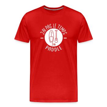 Ich habe keine Zeit zum Paddeln - Männer Premium Bio T-Shirt - Rot - Vorne - Damien (186cm)