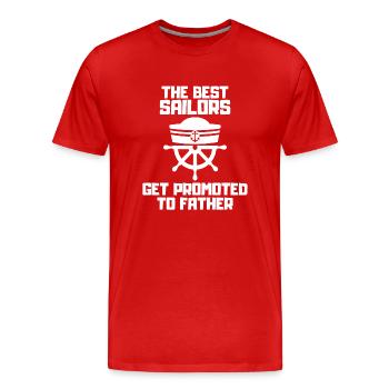 Sailing Ship Sailing Sailing Sailing Sailing Sailboat - Men's Premium Organic T-Shirt - red - Front - Damien (186cm)