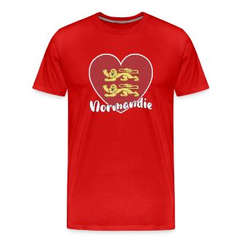 Frankreich Normandie Region Falgge Reise Urlaub - Männer Premium Bio T-Shirt - Rot - Vorne - Damien (186cm)