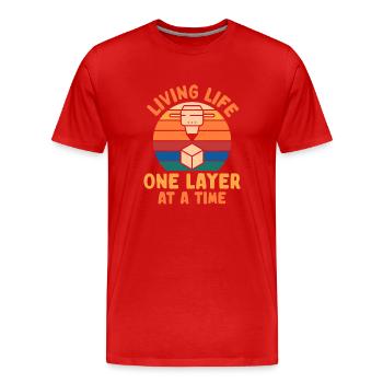 Imprimante 3D Impression 3D - T-shirt bio Premium Homme - rouge - Devant - Damien (186cm)